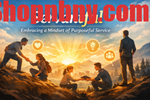 Illustration of a servantful leader supporting a team with empathy, collaboration, and guidance.