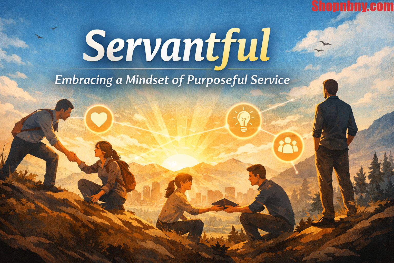 Illustration of a servantful leader supporting a team with empathy, collaboration, and guidance.