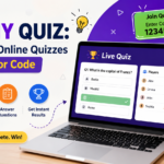 Join My Quiz online platform showing users joining a quiz using link or code on mobile and laptop devices
