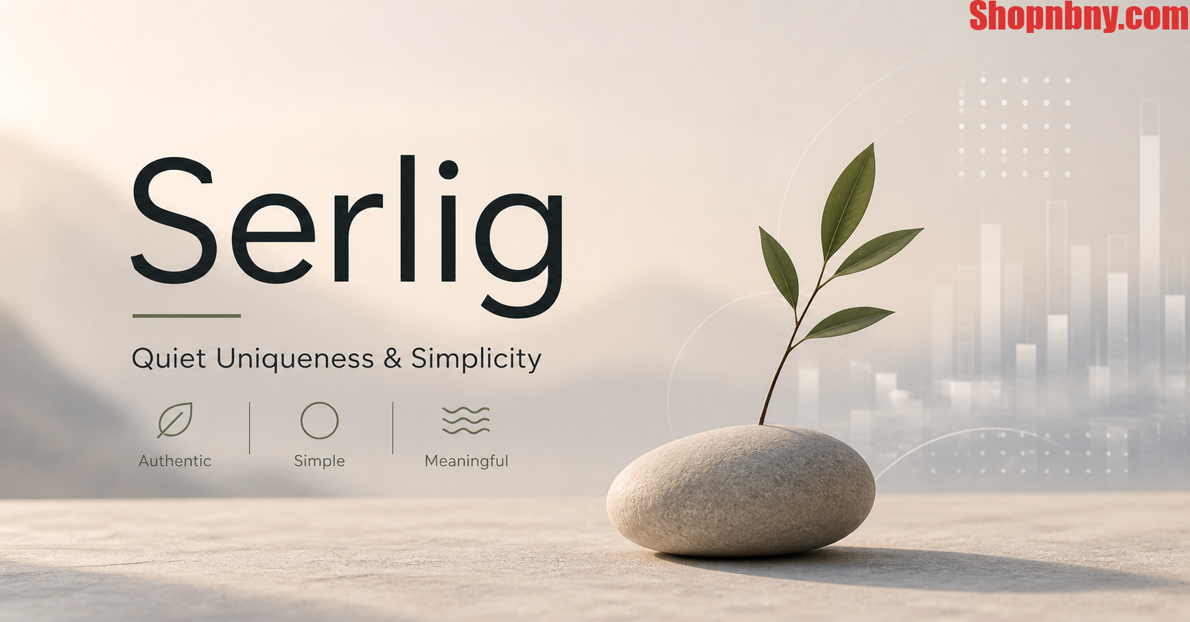Minimalist Serlig concept banner with simple design, soft tones, and calm aesthetic